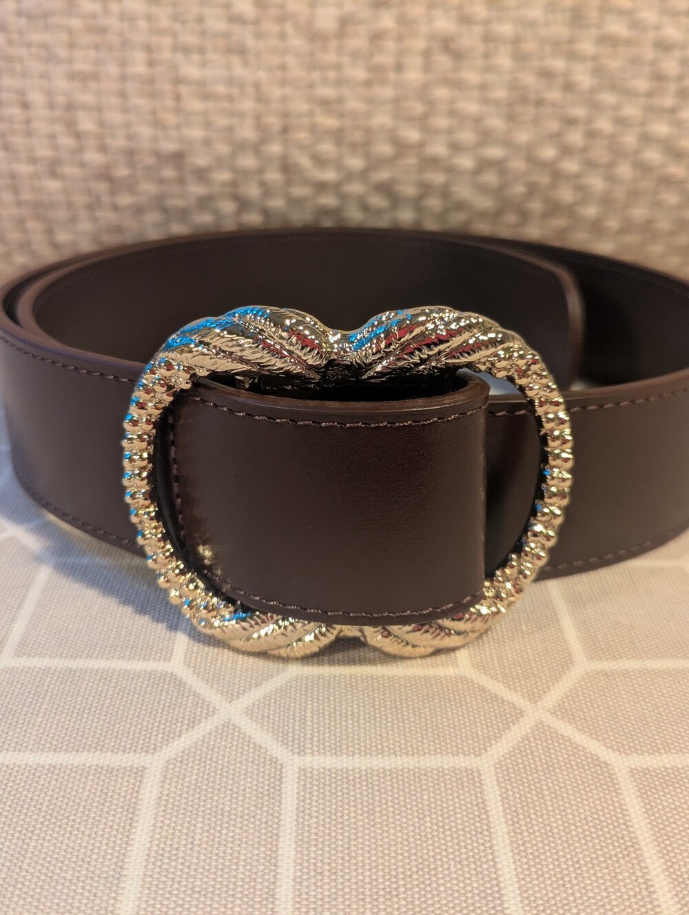 Sézane Artemis Leather Belt In Chocolate Glace T80